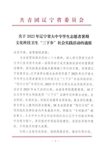 喜报｜我校在2023年辽宁省大中专学生志愿者暑期文化科技卫生“三下乡”社会实践活动中获奖